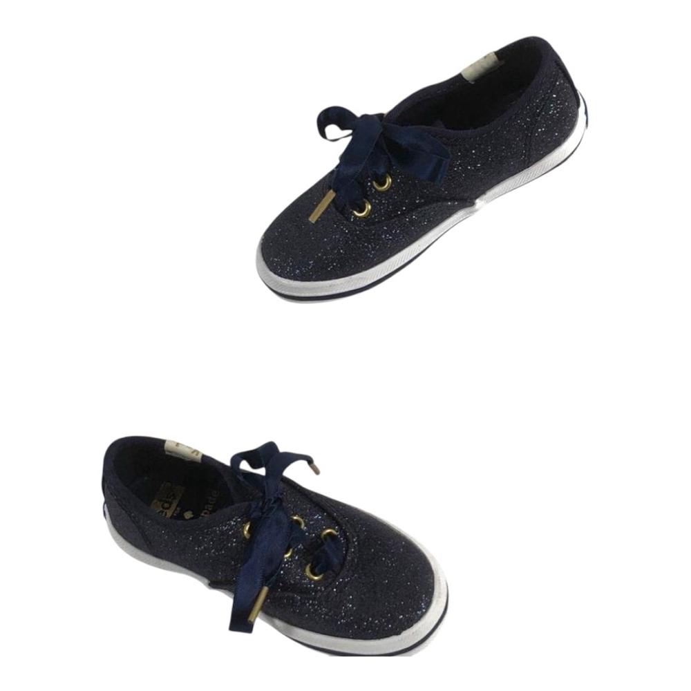 Little Girls Keds X Kate Spade Champion Glitter Sneakers Size 6Month Blue - Picture 7 of 8